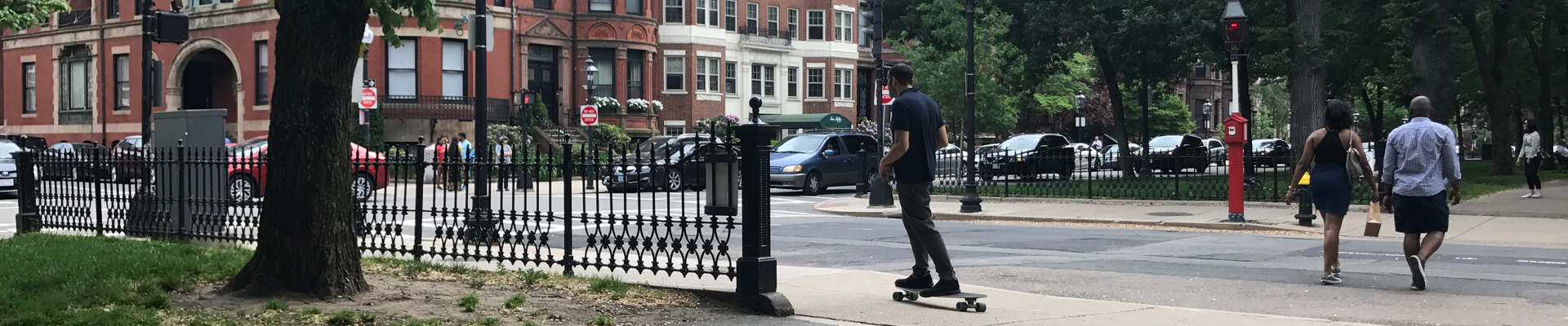 Commonwealth Avenue Mall in Back Bay, Boston