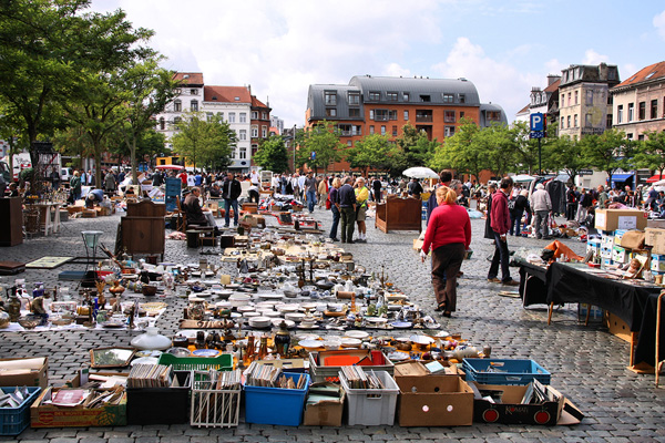 The Flea Market in Brussels, Belgium