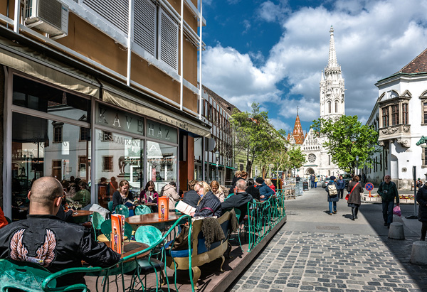 A Sidewalk Cafe Near Matthias Church in Budapest