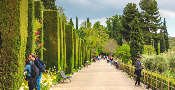 The Alhambra Garden in Granada, Spain