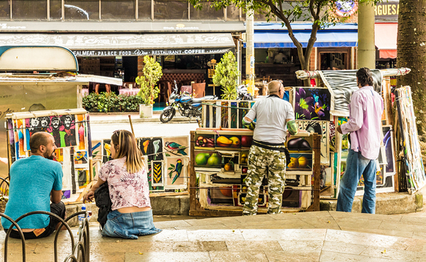 Lleras Park in Medellin, Colombia