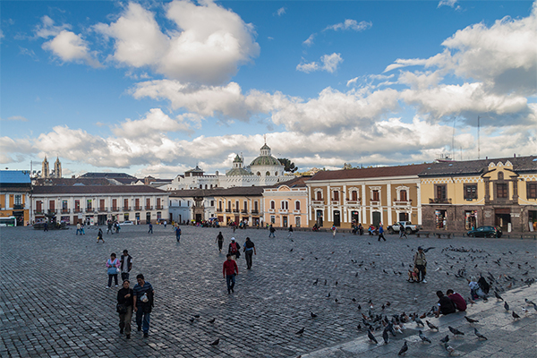 Plaza San Fransisco in Quito, Ecuador