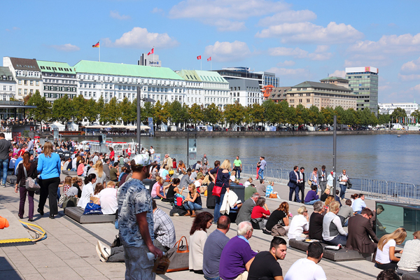 Binnenalster Lake in Hamburg, Germany